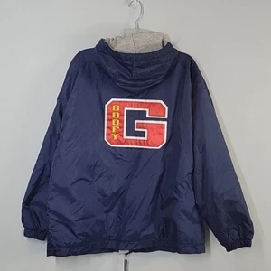 Vintage Disney Store Goofy Embroidered Hoodie Letterman Windbreaker Size Medium - Picture 1 of 10
