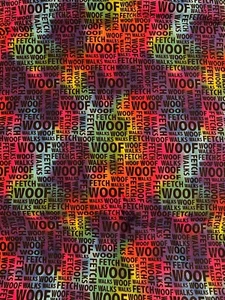 Tie Dye Hunde - Sprüche Stoff - 18" x 44"  - Bild 1 von 1