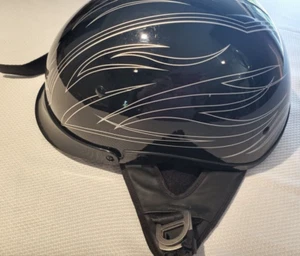 NEW Black with silver flames AFX FX-200 Helmet Medium 58-59 CM Solid (56) - Picture 1 of 9