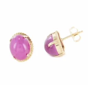 Linde Ruby Stud Earrings 14K Yellow Gold - Picture 1 of 2
