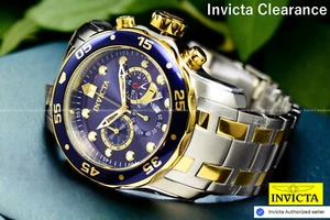 Reloj Invicta Para Hombre 48mm Pro Diver SCUBA Cronógrafo ESFERA AZUL Dorado Dos Tonos SS - Imagen 1 de 6