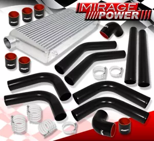 31"X11.5"X3" Jdm Aluminum Sport Intercooler + 75Mm Piping Kit Upgrade +Coupler - Picture 1 of 4