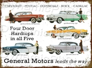 Chevrolet Cadillac Pontiac Buick Rustic Tin Metal Sign Garage Australian made - Picture 1 of 1