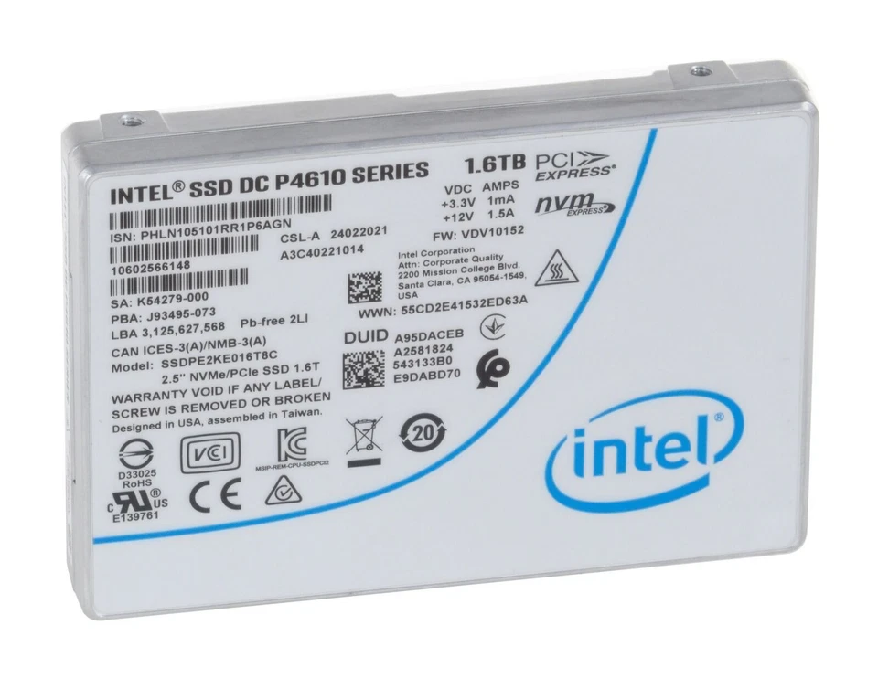 Intel P4610 1,6TB 2,5'' U.2 NVMe PCIE SSD SSDPE2KE016T8C Solid State Drive - Bild 1 von 1