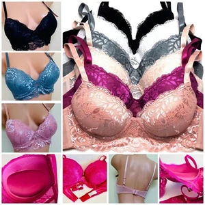 3-6 Bras ultimate push-ups extra padding soft lace max lift add 2 cup 48 32B-40C - Picture 1 of 11