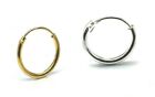 Mens Single Sterling Silver or 14ct Gold Plated Hoop Sleeper Earring Small Large