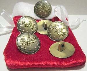6 Stück riesige 1 3/8" Antik Gold zum Aufnähen Typ Weihnachtsmann Anzug Knöpfe - Bild 1 von 4