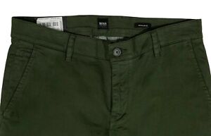 Men's HUGO BOSS ORANGE Olive Green Twill Cotton + Pants 32x32 NWT NEW Schino