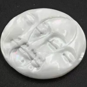Crescent Moon Sun Face Oyster Mother Of Pearl Shell Bead Cab Cabochon, 1 1/4" - Picture 1 of 2