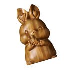  Wooden Animals Chinese Zodiac Rabbit Statue Desktop Ornaments