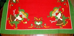 BAILE NAVIDEÑO SUECO TOMTE & HEART DESIGN MANTEL DE YUTE 40"X 39" SUECIA - Imagen 1 de 6