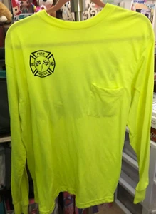 Speedworld Dragway Fire Rescue Yellow Longsleeve Tee with pocket XL pre-owned - Picture 1 of 4