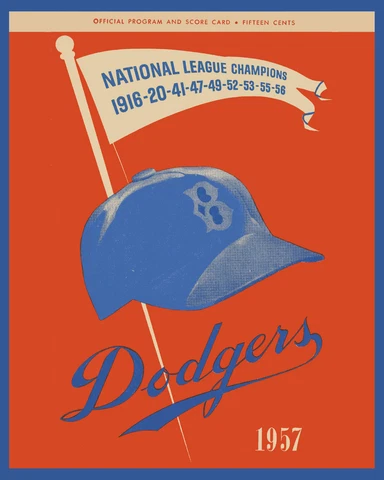 Brooklyn Dodgers Poster - Program of Last Game - 8x10 Photo Cover