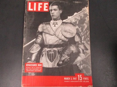 Life Magazine- March 3, 1947- Renaissance Man/Hunting Communists/New Europe Map Foto 1 de 4