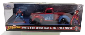 JADA Hollywood Rides💥Marvel PROTO-SUIT SPIDER-MAN & red 1941 FORD PICKUP💥1:32 - Picture 1 of 5