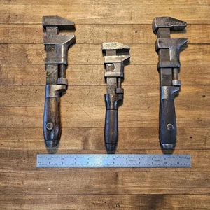 Antique Adjustable WRENCH Size Set • Rare COES Patent 1880 12/10/8" ☆USA - Picture 1 of 3
