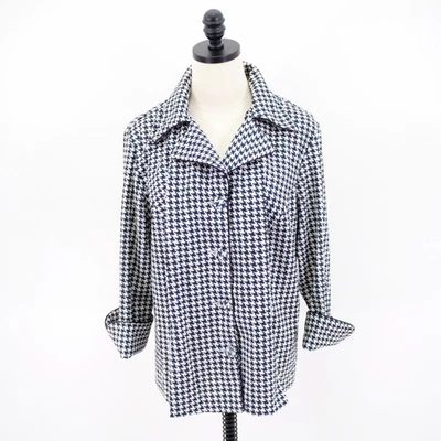 DAÑADO Vestido Granero Mujer 1X Blanco Verde Negro Pata de Gallo Abrigo Poliéster Spa Foto 1 de 4