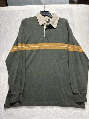 Camisa polo de rugby a rayas grande verde oscuro St John's Bay para hombre Foto 1 de 4