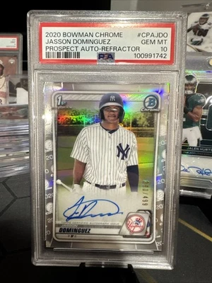 2020 Bowman Chrome Jasson Dominguez Prospect Auto Refractor /499 PSA 10 - Image 1 of 4