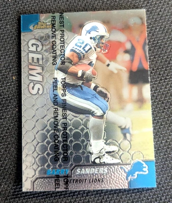 Pack Fresh 1999 Topps Finest GEMS #125 Barry Sanders Detroit Lions Card-NM - Image 1 of 2