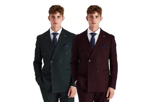 Herren Zweireiher Anzug Glencheck Tweed 2-teiliges Set für Hochzeit & Business - Bild 1 von 9