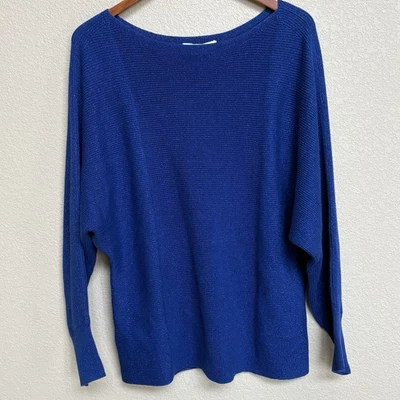 Nuevo con etiquetas Suéter Tommy Bahama Brillante Bonita Azul Grande Tejido Metálico Foto 1 de 4