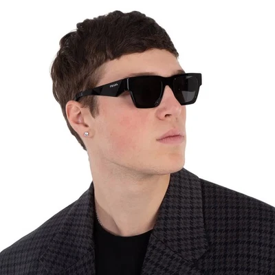 Prada Grey Square Men's Sunglasses PR A06S 16K08Z 50 PR A06S 16K08Z 50 - Image 1 of 4