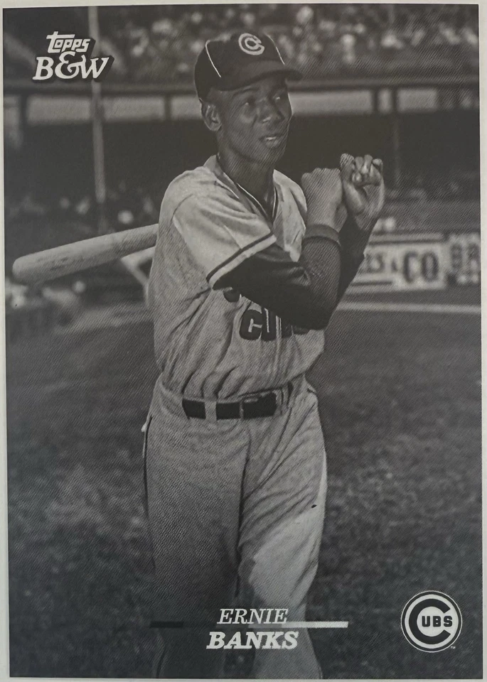 2024 Topps Black & White ERNIE BANKS Topps Vault Chicago Cubs HOF #106 - Image 1 of 2
