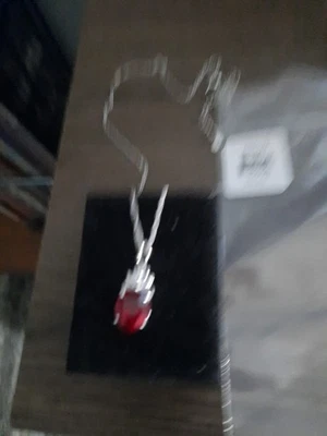 Nuevo JTV#SHD132: Red Lab Created Ruby & wht cz rod over SS 18" collar adj Foto 1 de 2