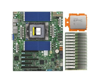 Supermicro H13SSL-N Motherboard With AMD EPYC 9654 CPU/ 8x 32GB 4800MHz RAM - Image 1 of 3