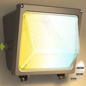 LED Wall Pack 150W 120W 100W & 3CCT 3000K/4000K/5000K Switchable, Glass Lens,... - Bild 1 von 6