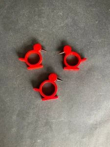 Anello tovagliolo pollo/uccellino in bachelite art deco vintage rosso prezzo è per uno - Foto 1 di 4