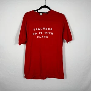 Vintage Velva Sheen Lehrer tun es mit Klasse Grafik T-Shirt rot XL - Bild 1 von 3