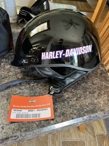 Casco Harley Davidson Negro Brillante Media Motocicleta Clásico Cruiser 98061 TALLA M - Imagen 1 de 10