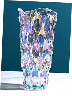 Florero de vidrio multicolor de 9,5" de alto espesor para decoración del hogar, comedor  Foto 1 de 4
