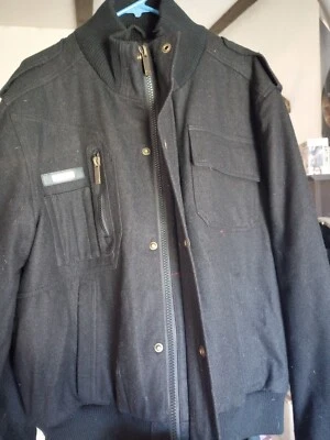 Chaqueta bomber de lana negra Sean John talla XXL, vintage  Foto 1 de 4