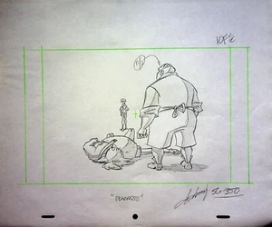 Fracasse 1999 TV SERIES SIGNED Moises Macasinag Production Hand Drawn Pencil - Picture 1 of 2