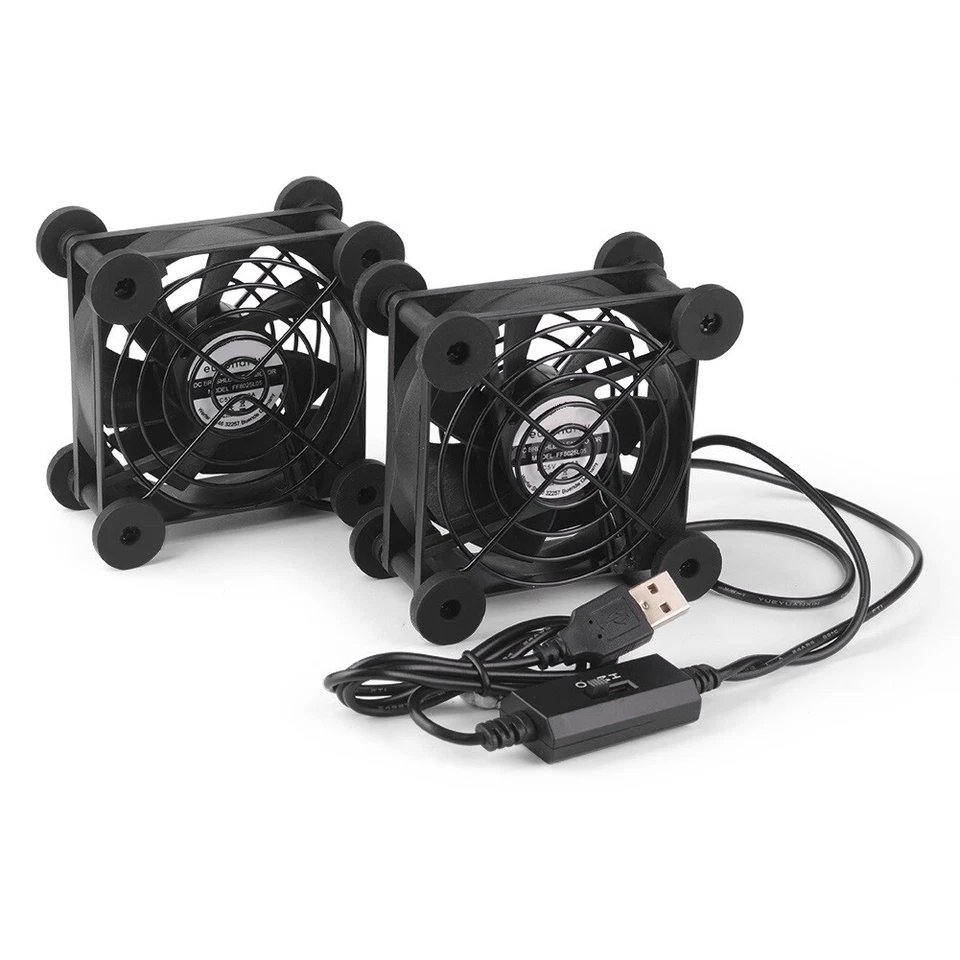 USB PC Ventilator lüfter 80mm 2in1 Leise PC Gehäuselüfter  Einstellbare Fan 5V - Bild 1 von 4