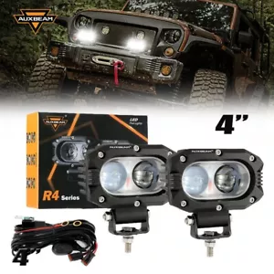 AUXBEAM 2x 4" White LED Pod Work Light Spotlight Off-road Driving Lamp Universal - Picture 1 of 12