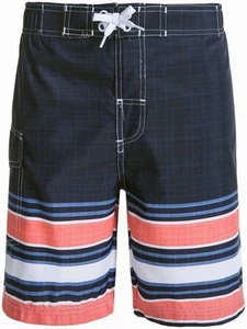 Original Pinguin Jungen Bade Board Shorts Streifen blau Big Kid Jugend M (10-12) Neu mit Etikett - Bild 1 von 9