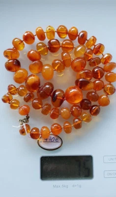 BERNSTEINKETTE BUTTERSCOTCH AMBER NECKLAGE 75 Gramm  -K2 - Bild 1 von 4
