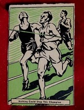 1937 D146 GLENN CUNNINGHAM Thrilling Moments Donut Corp. vtg 30s Strip Card 