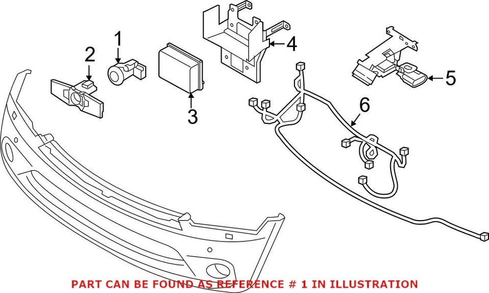 Sensor de ayuda de estacionamiento delantero genuino OEM para Nissan Armada 2017-2022 Foto 1 de 1