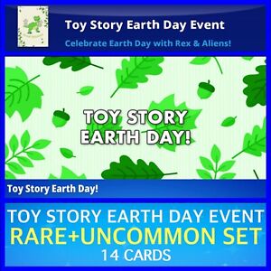 TOY STORY EARTH DAY EVENT-RARE+UNCOMMON 14 CARD SET-TOPPS DISNEY COLLECT DIGITAL