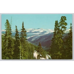 Postcard Snow Capped Peaks Front Range from Berthoud Pass Colorado Mountains - Picture 1 of 2