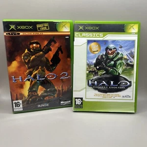 Microsoft Original Xbox Halo Combat Evolved and Halo 2 OG Xbox Games Bundle - Picture 1 of 9