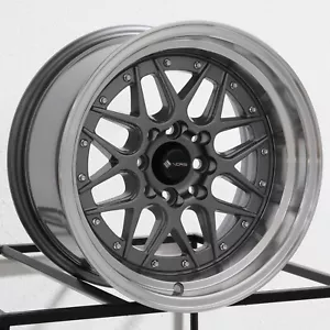 One 15x8 Vors VR7 4x100/4x114.3 0 Gun Metal Wheel Rim 73.1 - Picture 1 of 6