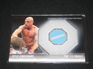KYLE KINGSBURY UFC TOPPS CERTIFIED AUTHENTIC MAT RELIC MEMORABILIA CARD 199/288