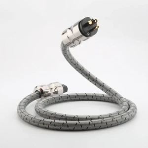 HI-End 5N Pure Copper Power Cable HIFI EU/US Audiophile Mains Wire Female Plugs - Picture 1 of 12