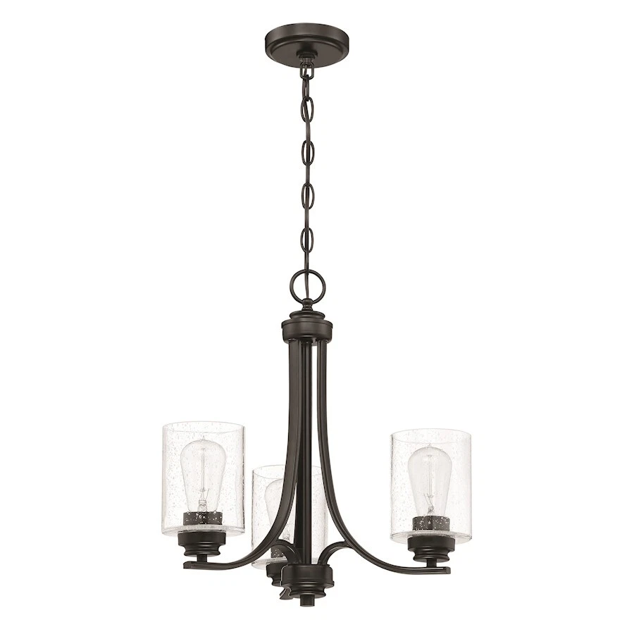 Craftmade Bolden 3 Light Chandelier, Flat Black - 50523-FB - Image 1 of 1